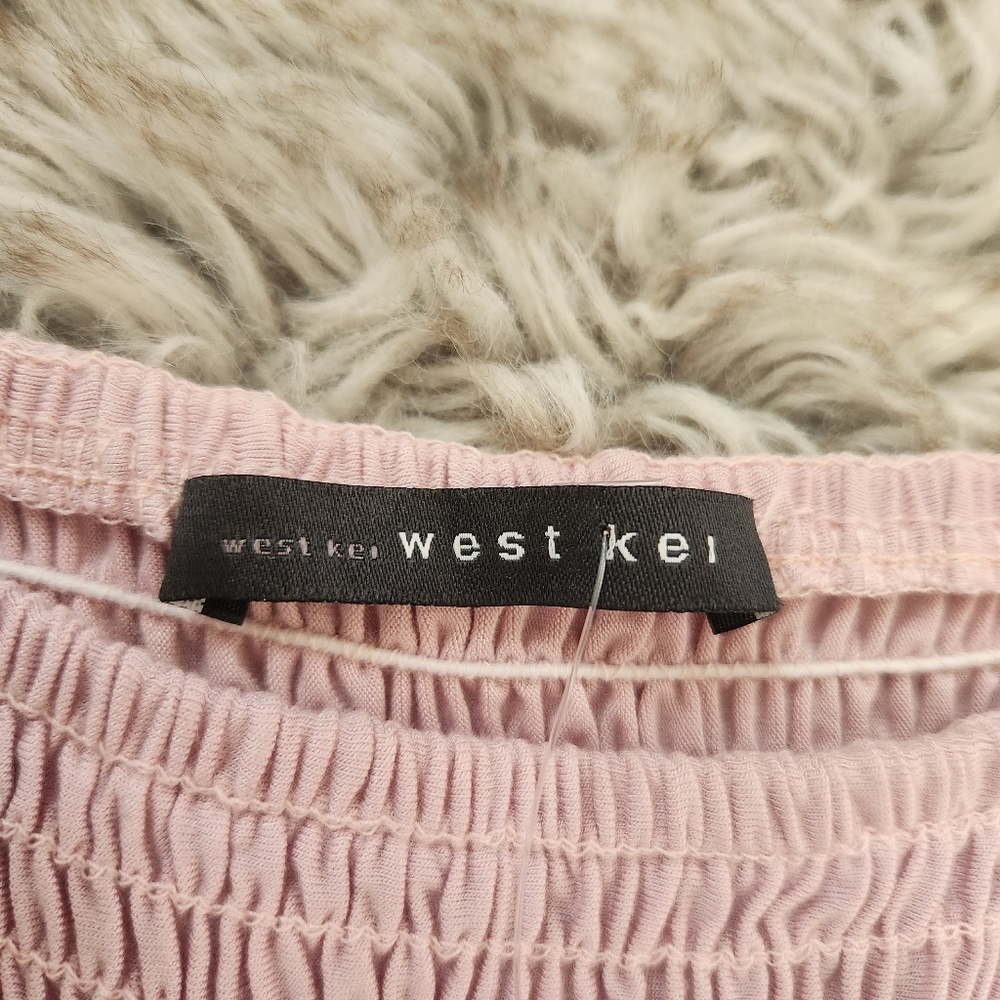 West Kei Smocked Bust Sleeveless Junpsuit In Blush Pink Women's Size Large - Picture 4 of 8